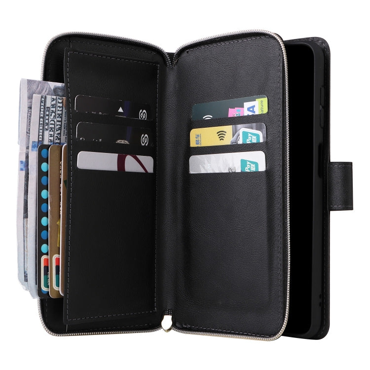 For Galaxy A35 5G 9-Card Slots Zipper Wallet Bag Leather Phone Case