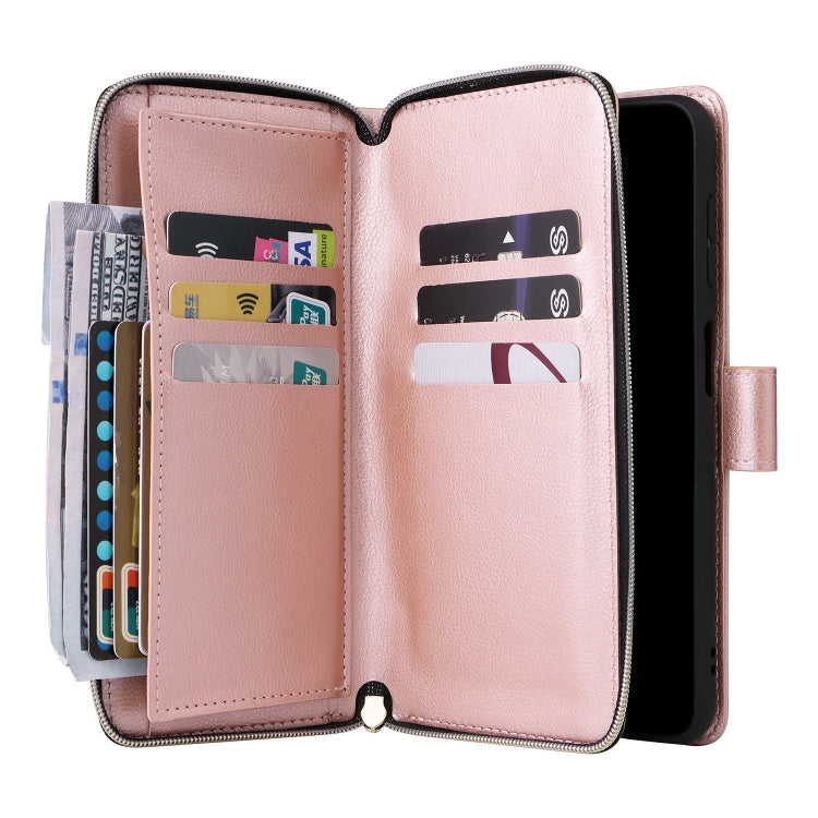For Galaxy A35 5G 9-Card Slots Zipper Wallet Bag Leather Phone Case