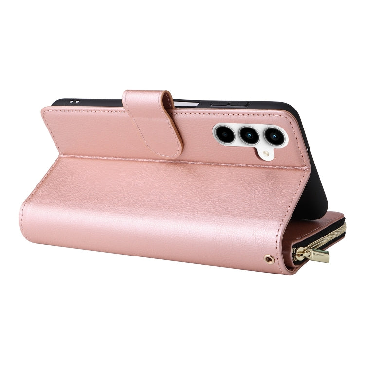 For Galaxy A35 5G 9-Card Slots Zipper Wallet Bag Leather Phone Case
