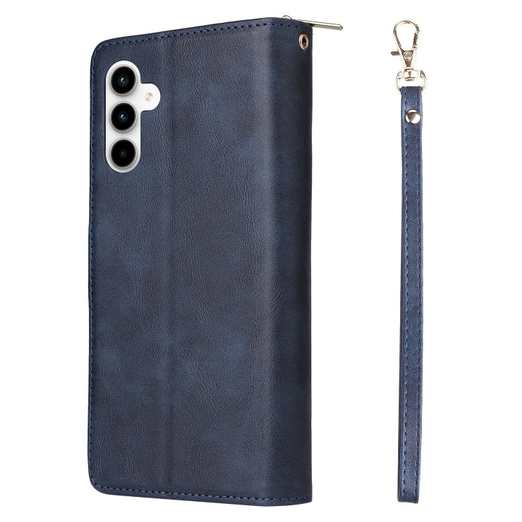For Galaxy A35 5G 9-Card Slots Zipper Wallet Bag Leather Phone Case