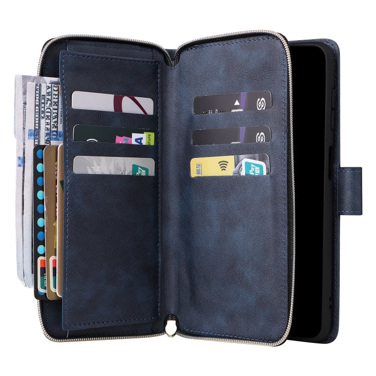 For Galaxy A35 5G 9-Card Slots Zipper Wallet Bag Leather Phone Case