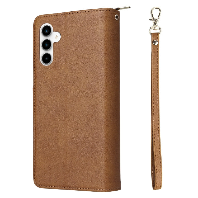 For Galaxy A35 5G 9-Card Slots Zipper Wallet Bag Leather Phone Case