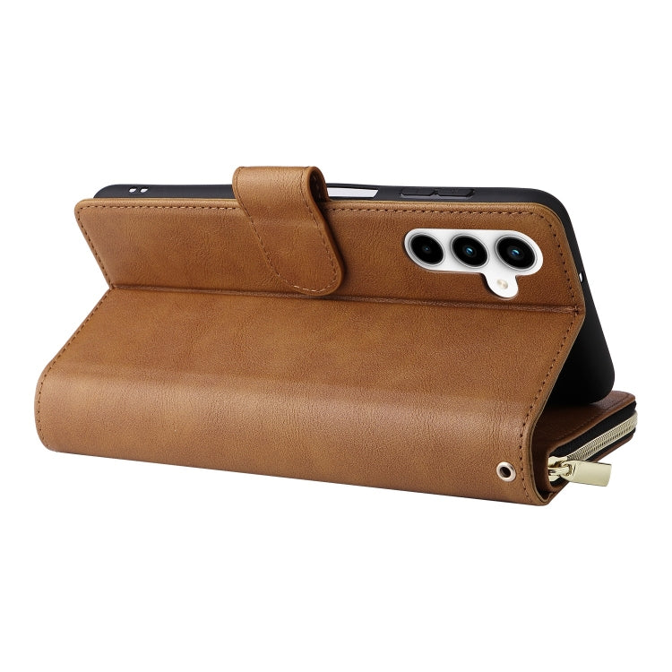 For Galaxy A35 5G 9-Card Slots Zipper Wallet Bag Leather Phone Case