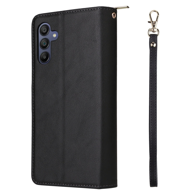 For Galaxy A16 5G 9-Card Slots Zipper Wallet Bag Leather Phone Case