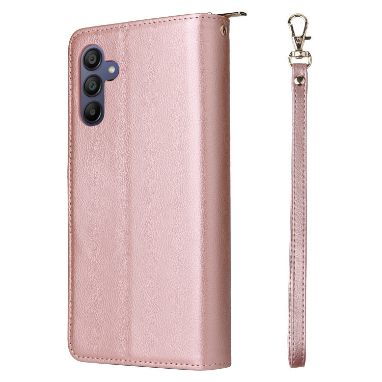 For Galaxy A16 5G 9-Card Slots Zipper Wallet Bag Leather Phone Case