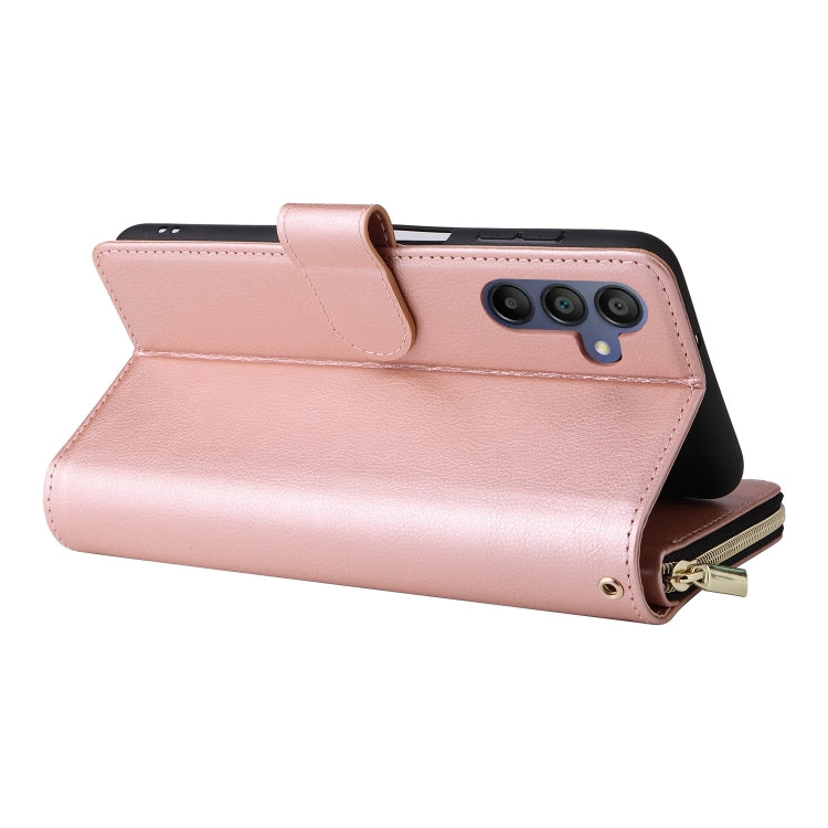 For Galaxy A16 5G 9-Card Slots Zipper Wallet Bag Leather Phone Case