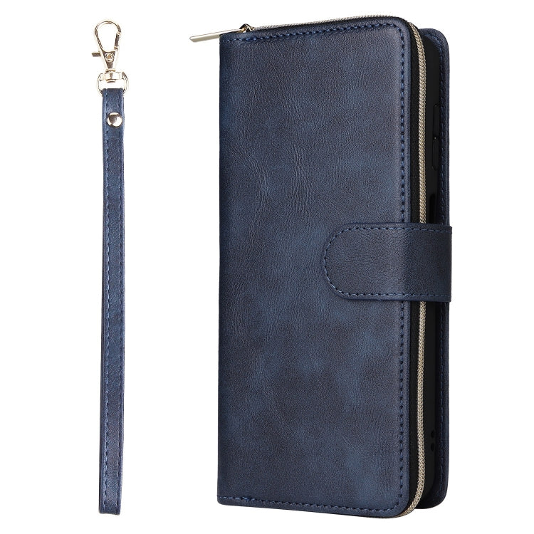 For Galaxy A16 5G 9-Card Slots Zipper Wallet Bag Leather Phone Case