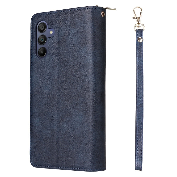 For Galaxy A16 5G 9-Card Slots Zipper Wallet Bag Leather Phone Case
