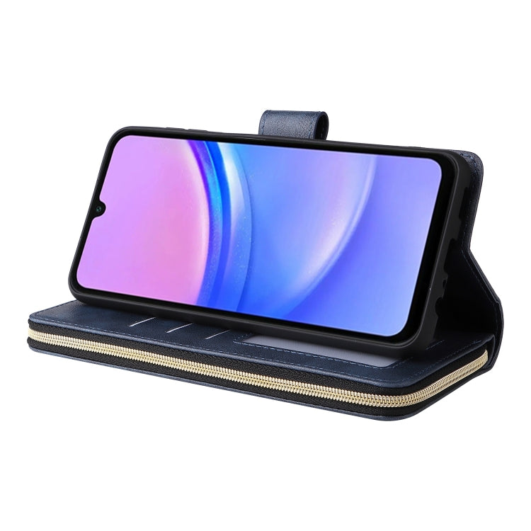 For Galaxy A16 5G 9-Card Slots Zipper Wallet Bag Leather Phone Case