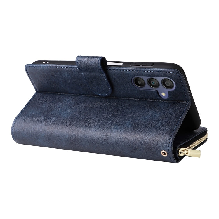 For Galaxy A16 5G 9-Card Slots Zipper Wallet Bag Leather Phone Case
