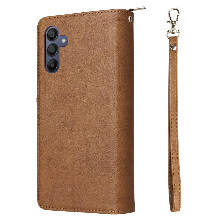 For Galaxy A16 5G 9-Card Slots Zipper Wallet Bag Leather Phone Case