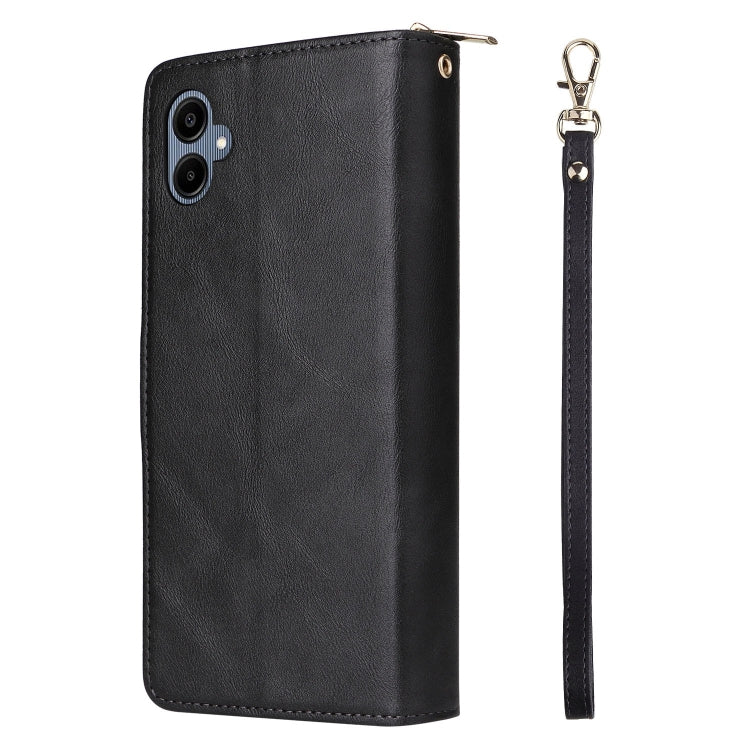 For Galaxy A06 4G / 5G 9-Card Slots Zipper Wallet Bag Leather Phone Case