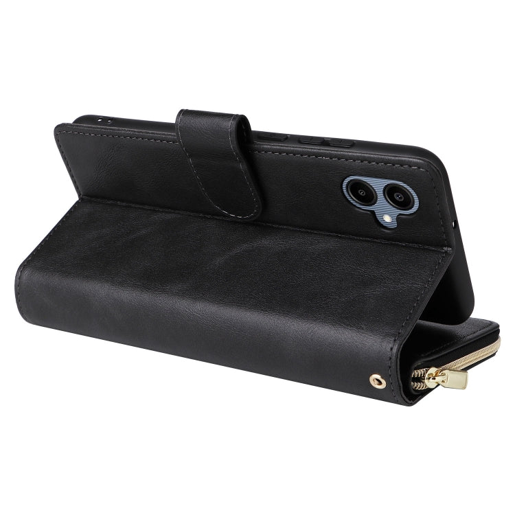 For Galaxy A06 4G / 5G 9-Card Slots Zipper Wallet Bag Leather Phone Case