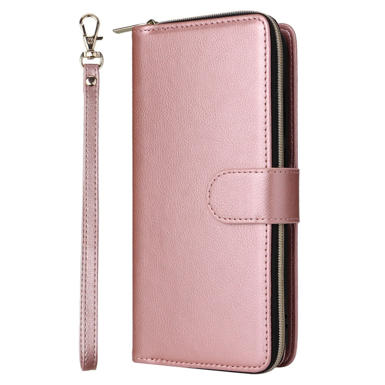 For Galaxy A06 4G / 5G 9-Card Slots Zipper Wallet Bag Leather Phone Case