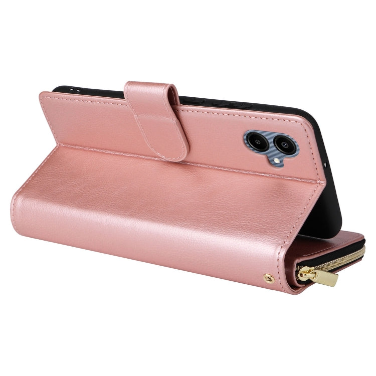 For Galaxy A06 4G / 5G 9-Card Slots Zipper Wallet Bag Leather Phone Case