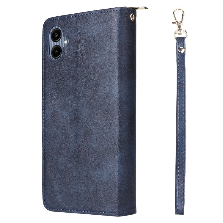 For Galaxy A06 4G / 5G 9-Card Slots Zipper Wallet Bag Leather Phone Case