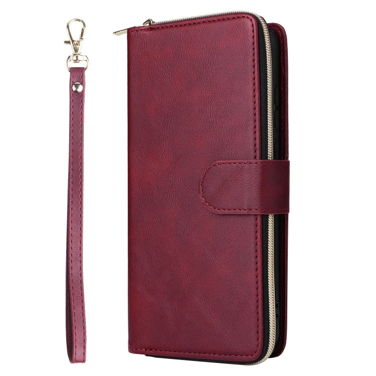 For Galaxy A06 4G / 5G 9-Card Slots Zipper Wallet Bag Leather Phone Case