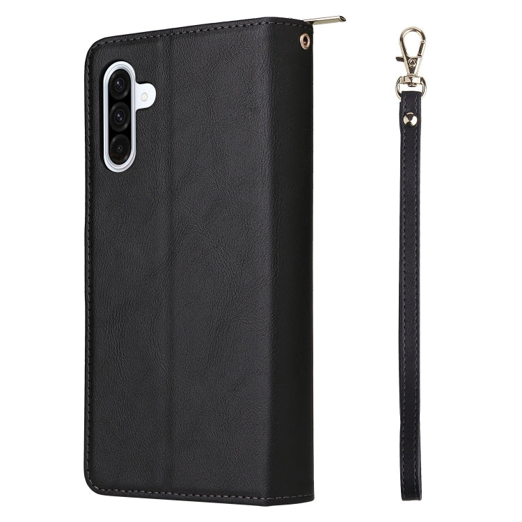 For Galaxy A26 5G 9-Card Slots Zipper Wallet Bag Leather Phone Case