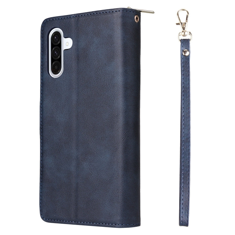 For Galaxy A26 5G 9-Card Slots Zipper Wallet Bag Leather Phone Case