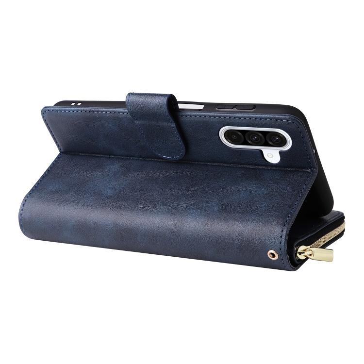 For Galaxy A56 5G 9-Card Slots Zipper Wallet Bag Leather Phone Case