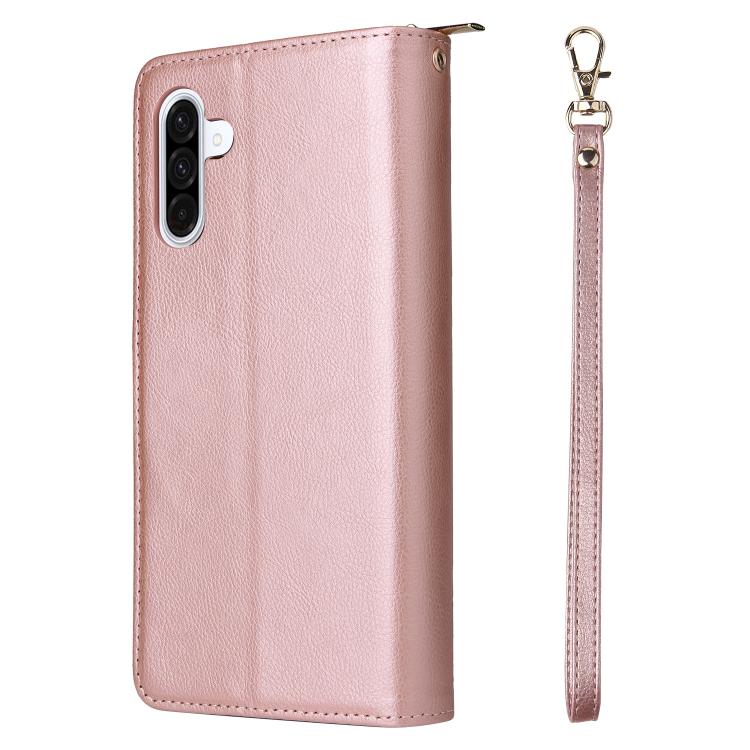 For Galaxy A17 5G 9-Card Slots Zipper Wallet Bag Leather Phone Case
