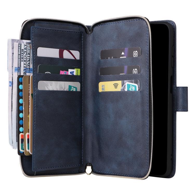 For Galaxy A17 5G 9-Card Slots Zipper Wallet Bag Leather Phone Case