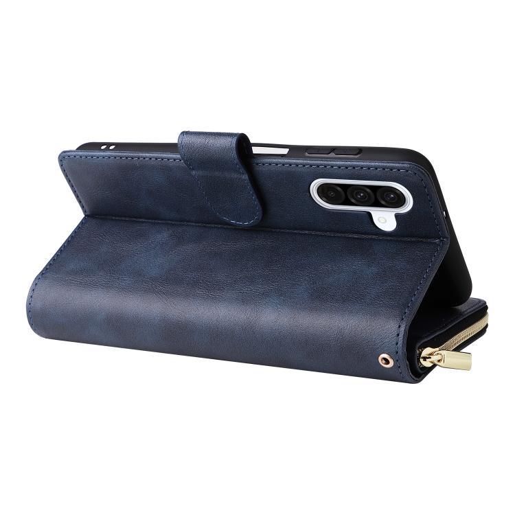 For Galaxy A17 5G 9-Card Slots Zipper Wallet Bag Leather Phone Case
