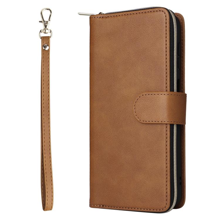 For Galaxy A17 5G 9-Card Slots Zipper Wallet Bag Leather Phone Case