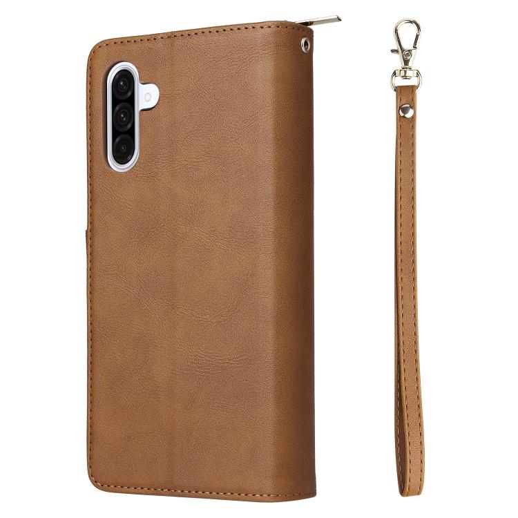 For Galaxy A17 5G 9-Card Slots Zipper Wallet Bag Leather Phone Case