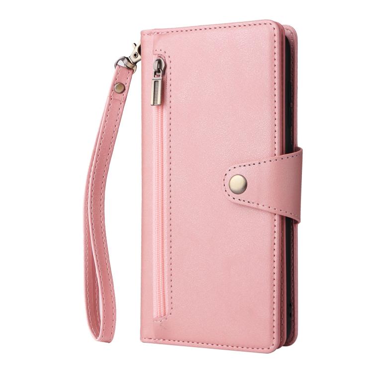 For Samsung Galaxy S25 Edge 5G Rivet Buckle 9 Cards Three Fold Leather Phone Case