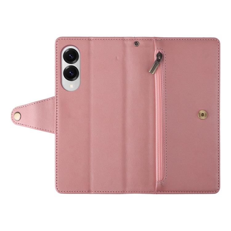 For Samsung Galaxy S25 Edge 5G Rivet Buckle 9 Cards Three Fold Leather Phone Case