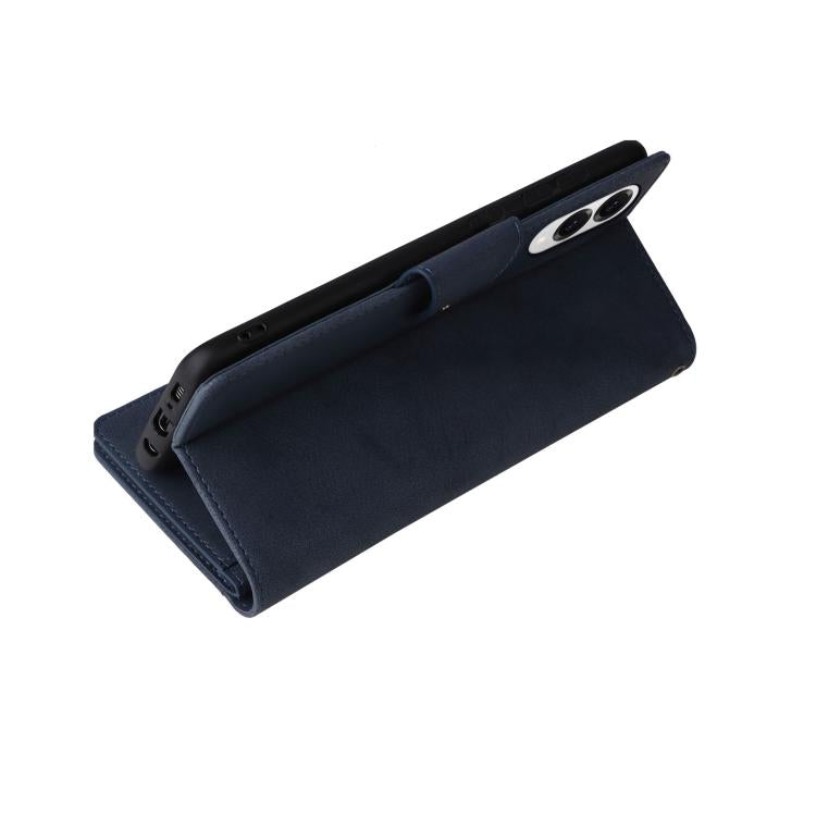 For Samsung Galaxy S25 Edge 5G Rivet Buckle 9 Cards Three Fold Leather Phone Case