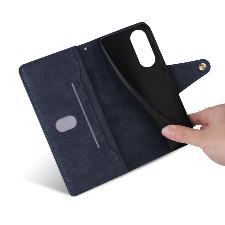 For Samsung Galaxy S25 Edge 5G Rivet Buckle 9 Cards Three Fold Leather Phone Case