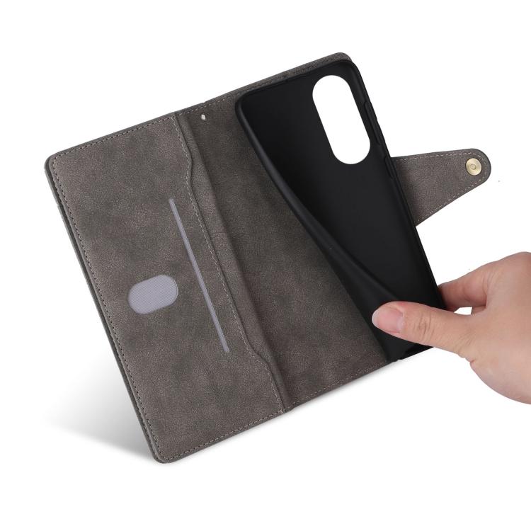 For Samsung Galaxy S25 Edge 5G Rivet Buckle 9 Cards Three Fold Leather Phone Case