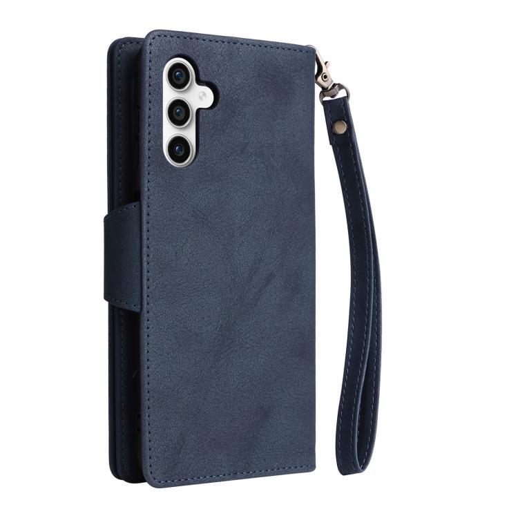 For Samsung Galaxy S25 FE 5G Rivet Buckle 9 Cards Three Fold Leather Phone Case
