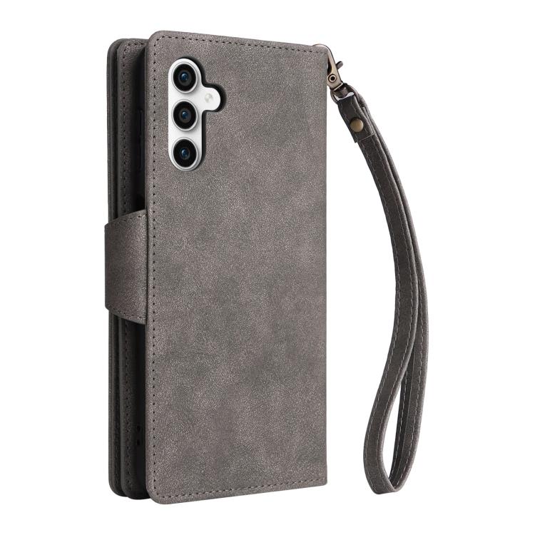 For Samsung Galaxy S25 FE 5G Rivet Buckle 9 Cards Three Fold Leather Phone Case