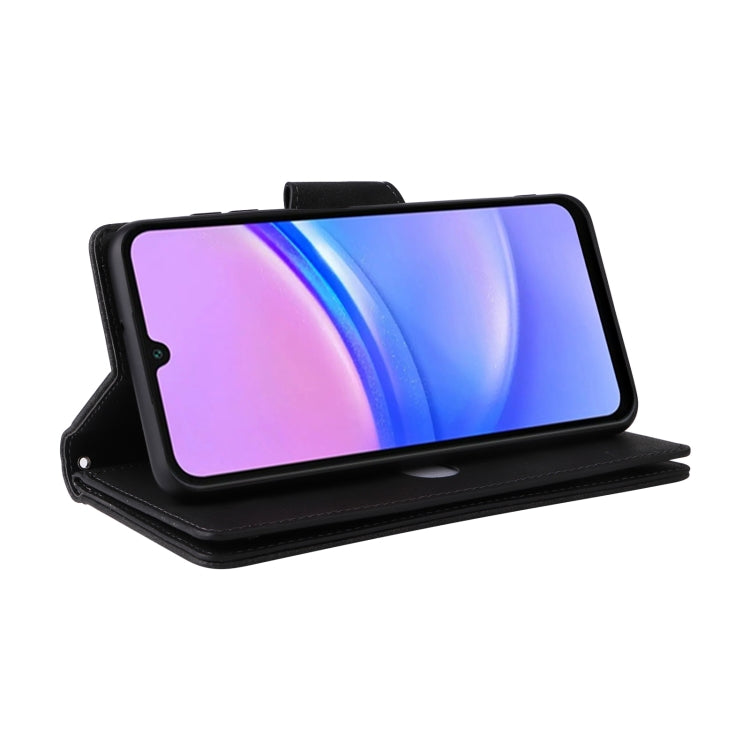 For Galaxy A16 5G Rivet Buckle 9 Cards Three Fold Leather Phone Case