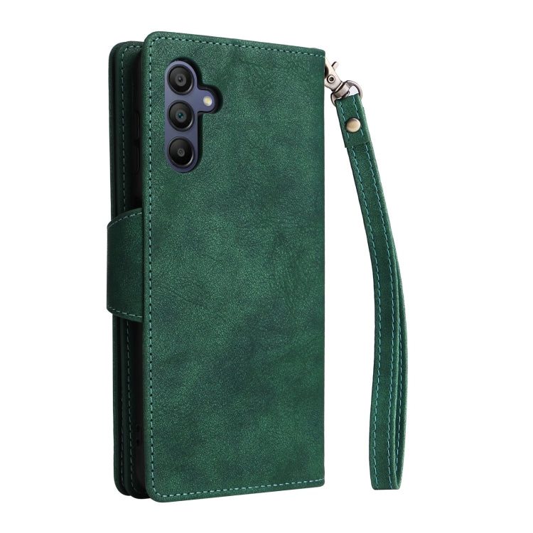 For Galaxy A16 5G Rivet Buckle 9 Cards Three Fold Leather Phone Case