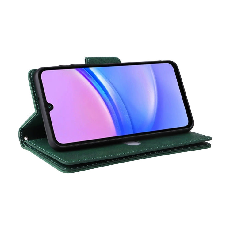 For Galaxy A16 5G Rivet Buckle 9 Cards Three Fold Leather Phone Case