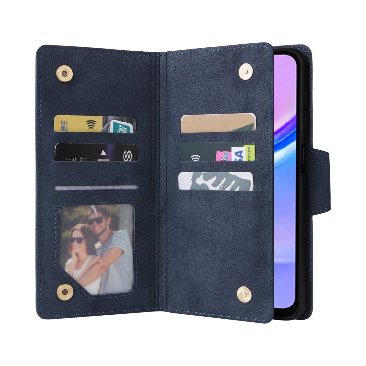 For Galaxy A16 5G Rivet Buckle 9 Cards Three Fold Leather Phone Case