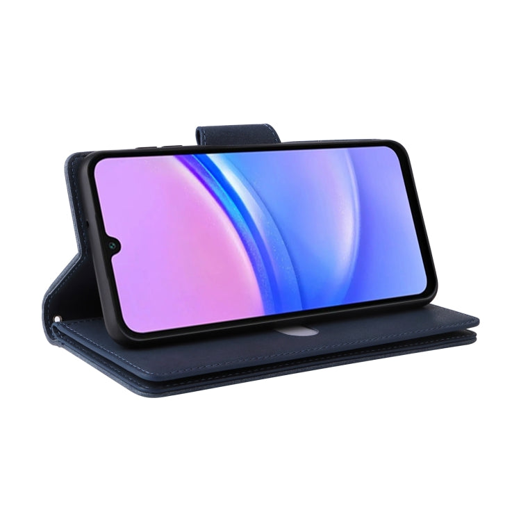 For Galaxy A16 5G Rivet Buckle 9 Cards Three Fold Leather Phone Case