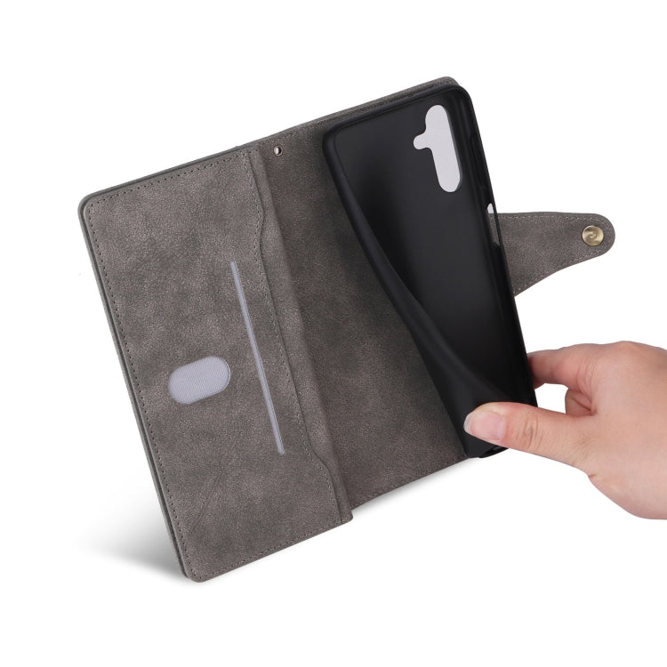 For Galaxy A16 5G Rivet Buckle 9 Cards Three Fold Leather Phone Case