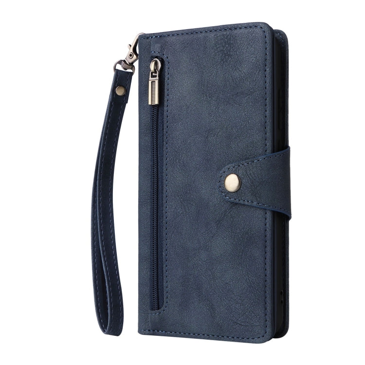 For Galaxy A06 4G Rivet Buckle 9 Cards Three Fold Leather Phone Case