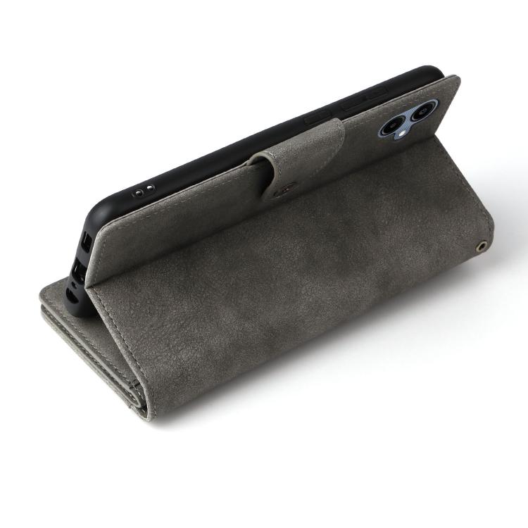For Galaxy A06 4G Rivet Buckle 9 Cards Three Fold Leather Phone Case