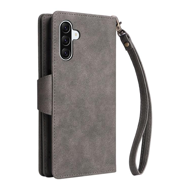 For Galaxy A36 5G Rivet Buckle 9 Cards Three Fold Leather Phone Case
