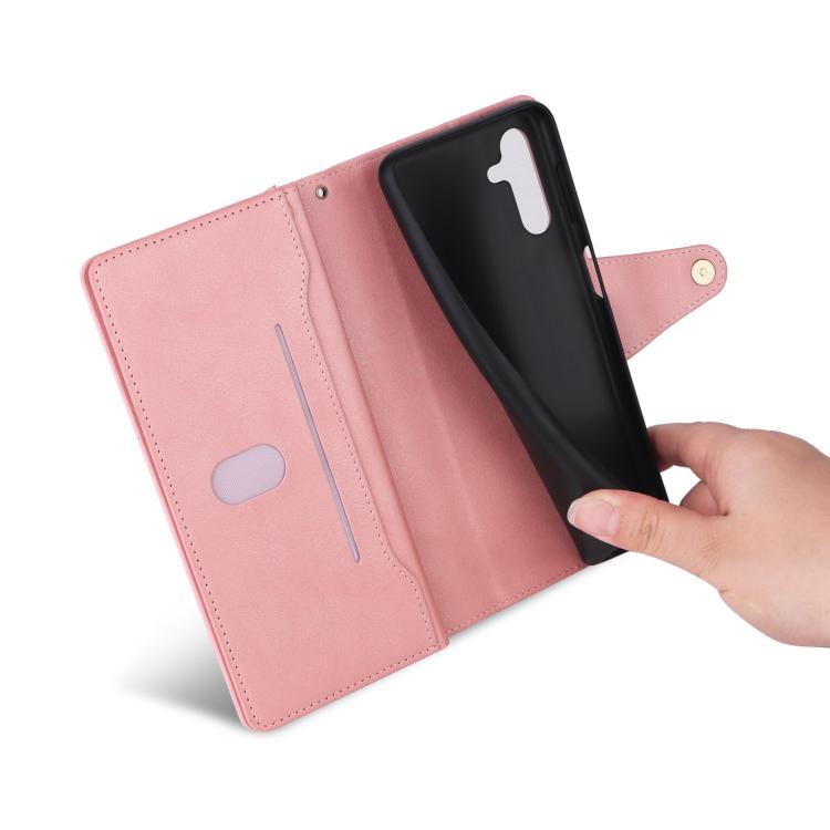 For Galaxy A26 5G Rivet Buckle 9 Cards Three Fold Leather Phone Case
