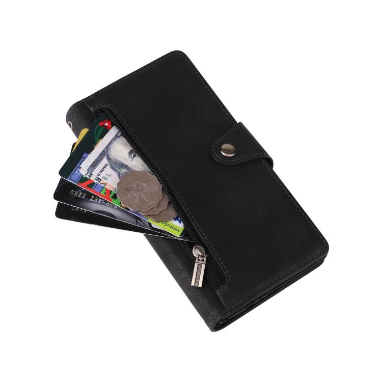 For Galaxy A26 5G Rivet Buckle 9 Cards Three Fold Leather Phone Case