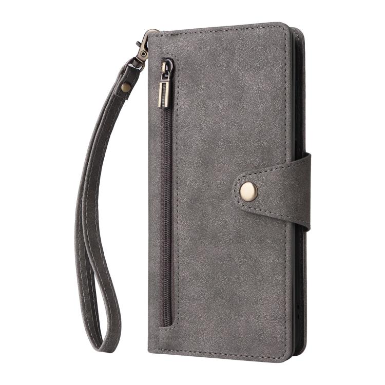 For Galaxy A26 5G Rivet Buckle 9 Cards Three Fold Leather Phone Case