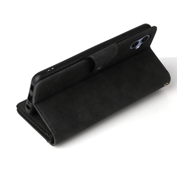 For Galaxy A07 4G / 5G Rivet Buckle 9 Cards Three Fold Leather Phone Case