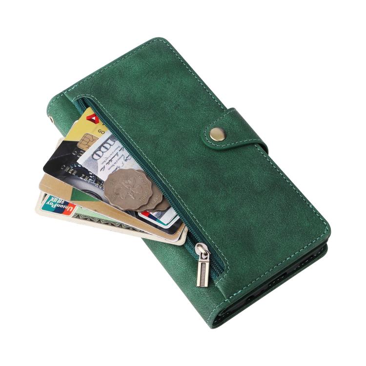 For Galaxy A07 4G / 5G Rivet Buckle 9 Cards Three Fold Leather Phone Case